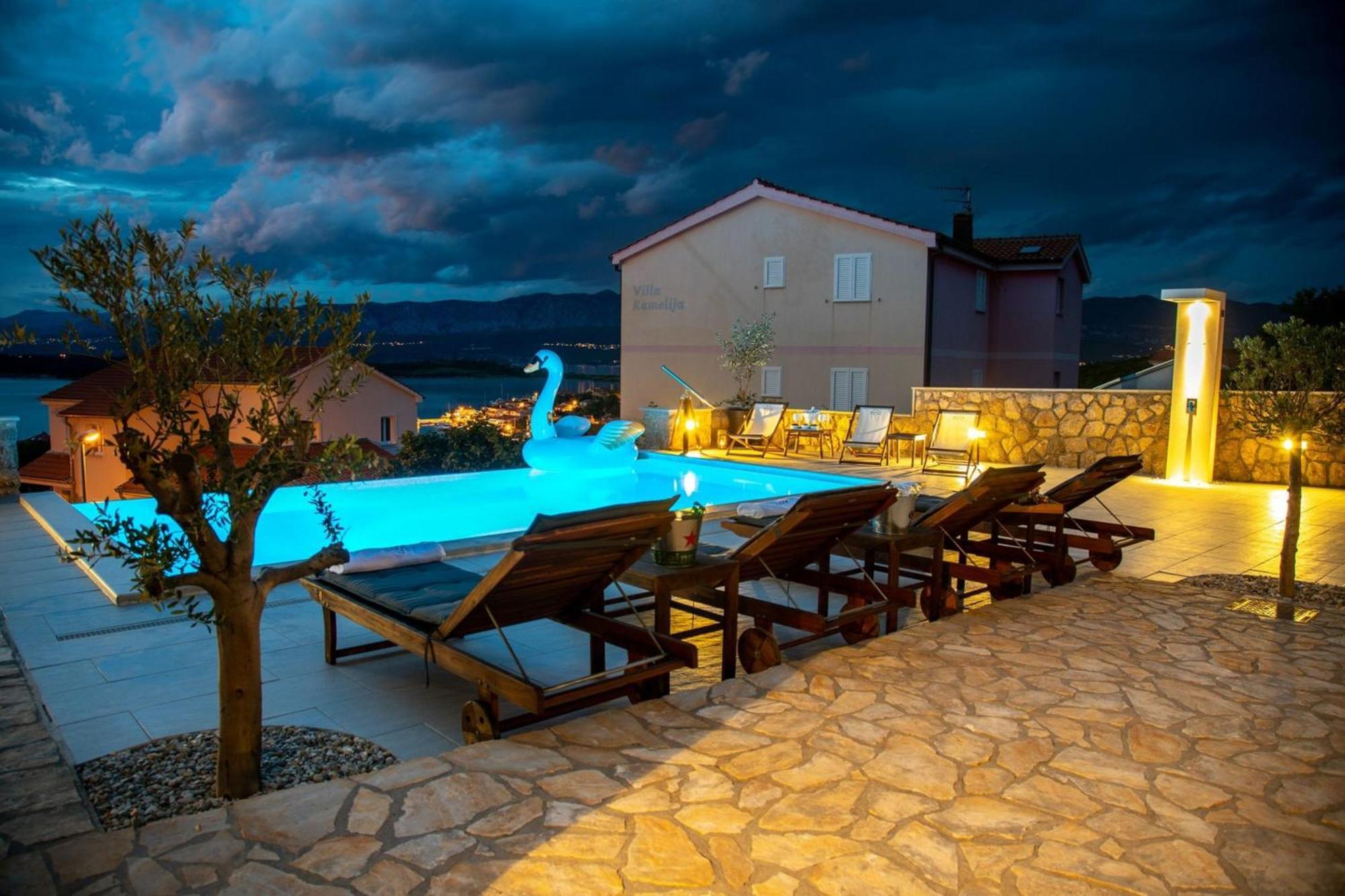 Luxury Villa Allen With Pool Klimno Pokoj fotografie